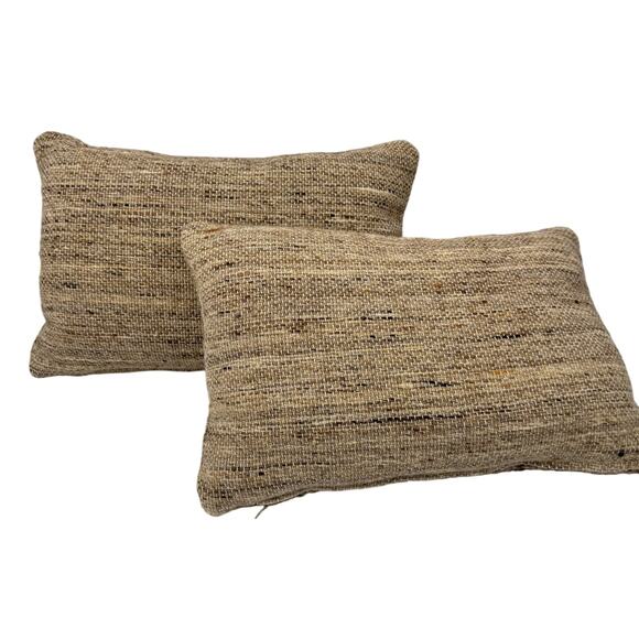 Lulu And Georgia Riri Lumbar Pillow Dark‎ Natural 13 x 20" Set of 2 - Picture 4 of 7